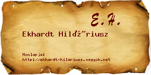 Ekhardt Hiláriusz névjegykártya